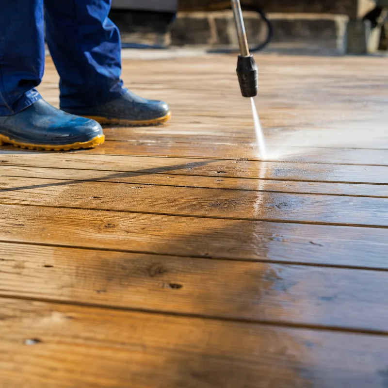 Clean deck boards showing intact wood grain without furring or pressure gouges