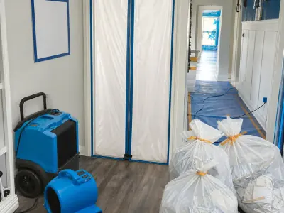 Professional water restoration equipment ready for service